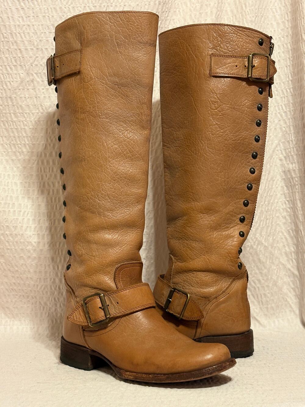 Johnny Ringo Tammy Tall Riding/Biker Studded Back Zipper Women’s Boots Size 7B